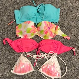VICTORIAS SECRET swim suit tops, set of 4